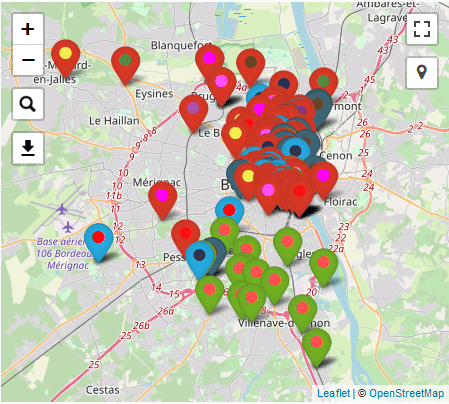 Carte des grafs en Gironde