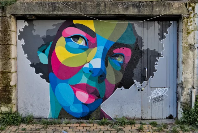 Graf : réalisé par Alber rue de Lajarte à Bordeaux en février 2021Photo : Stéphane - 02/2021
