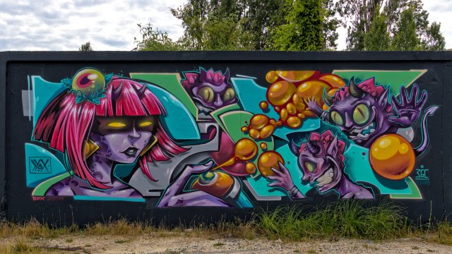 Graff : DYOX - Bordeaux, Allées de Boutaut (arrêt de tram Cracovie) - 05/2019Photo : Stéphane - 01/2020