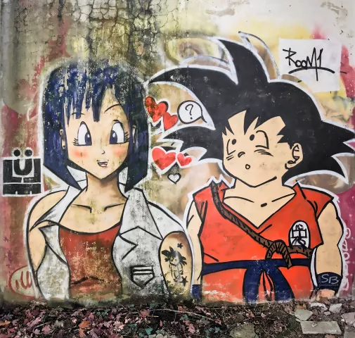 Graf : Bulma et Son Goku de Dragon Ballz réalisé par Lüle - date de réalisation inconnuePhoto : Stéphane - 10/2020
