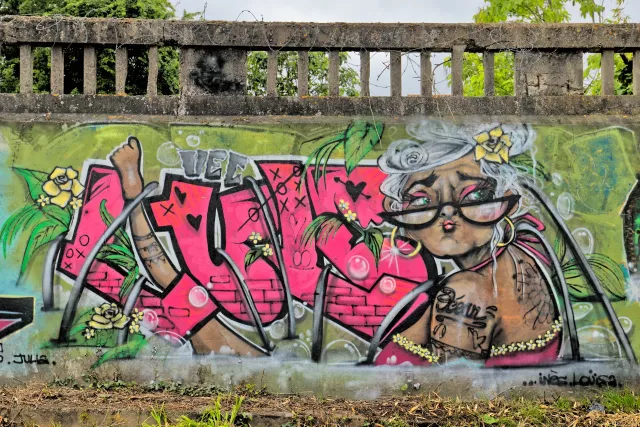 Graf : réalisé par Lule à l'ancienne gare Ravezies à Bordeaux en mai 2021Photo : Stéphane - 05/2021
